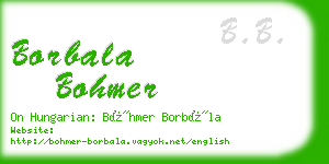 borbala bohmer business card