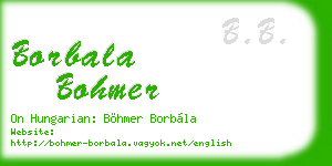 borbala bohmer business card